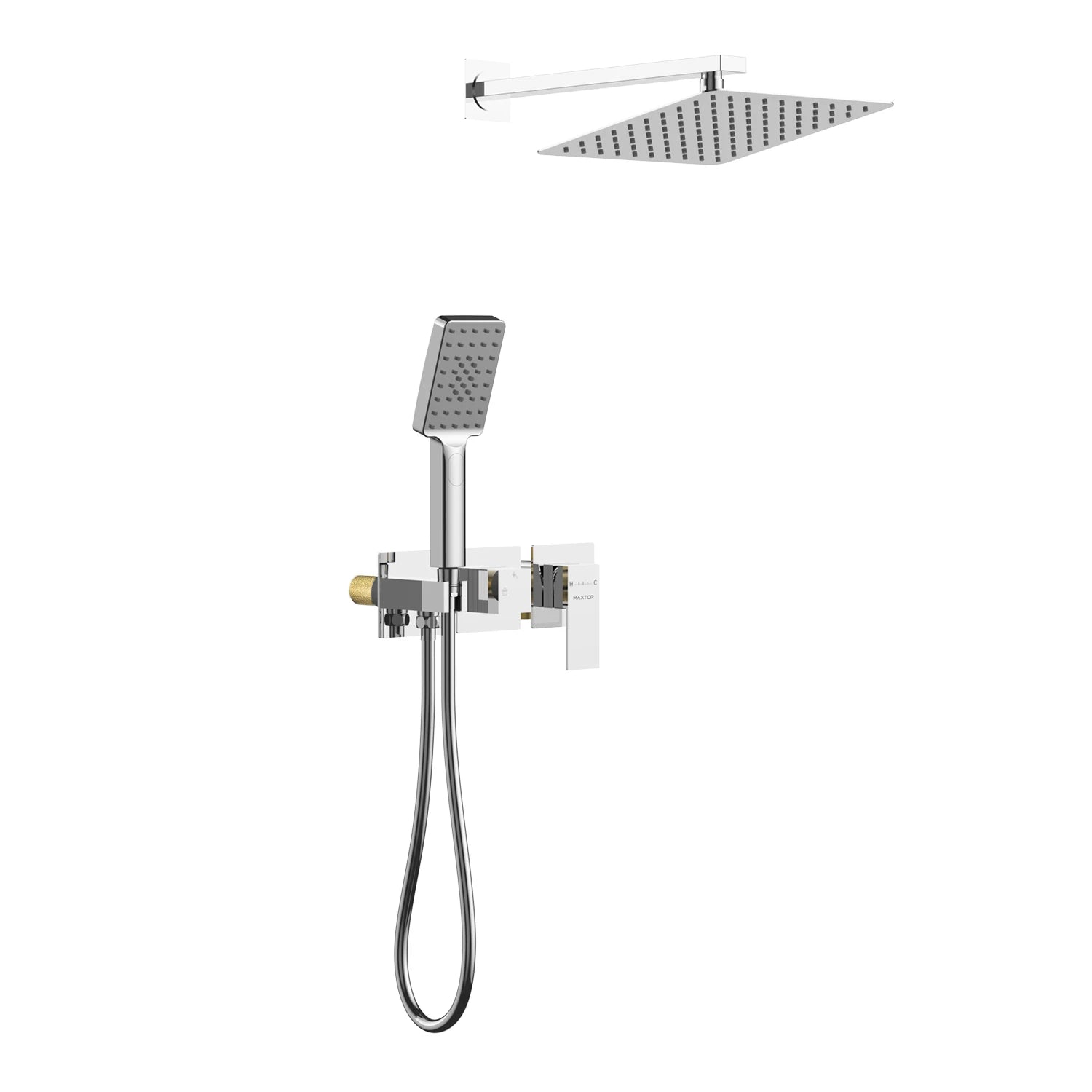 AH502100 2 Way Wall Concealed Shower System– Luxury Brass Mixer with Rainfall Shower