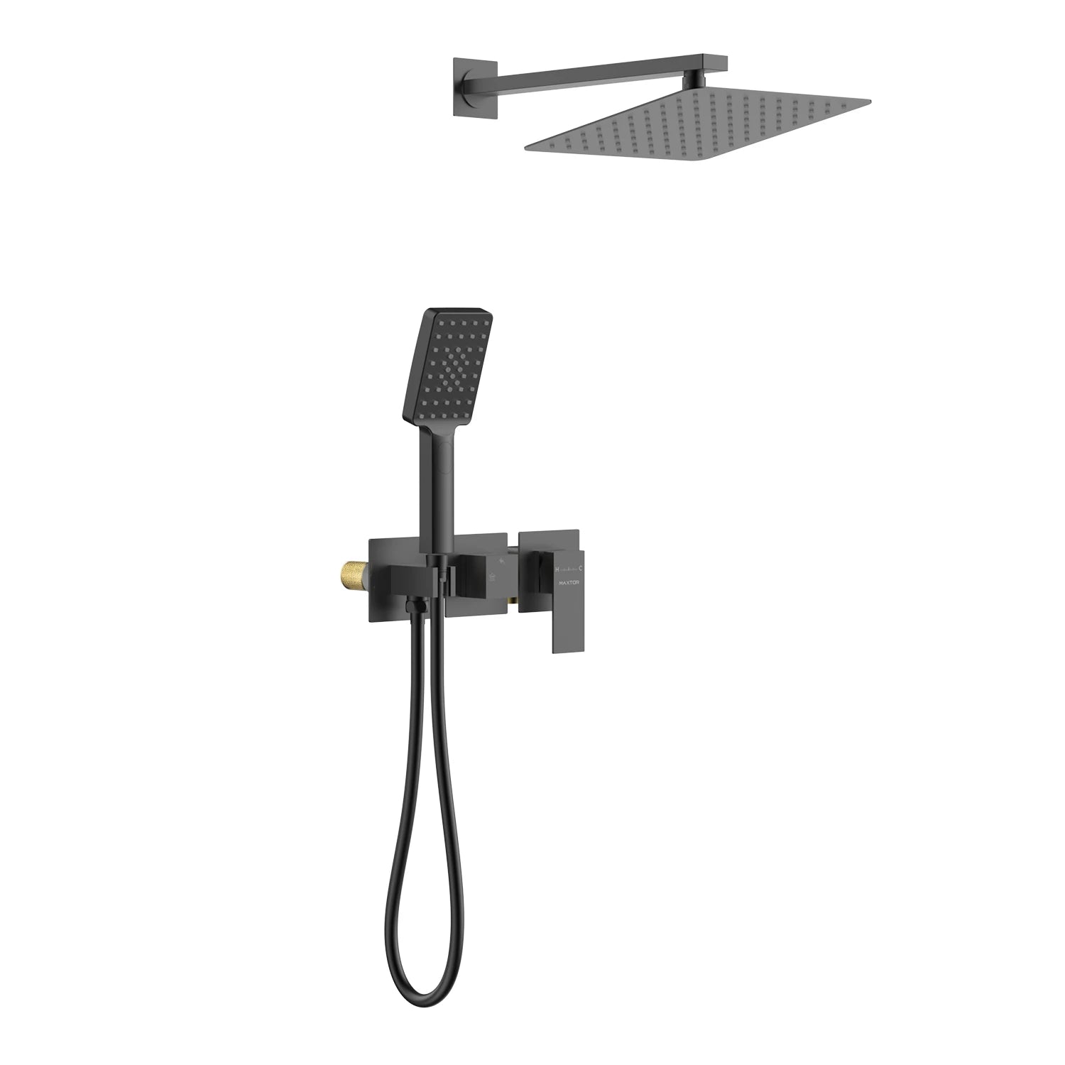 AH502100 2 Way Wall Concealed Shower System– Luxury Brass Mixer with Rainfall Shower