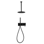 Circular 2-Way Wall Concealed Shower System with Rain & Hand Shower AH502104 Matte Black