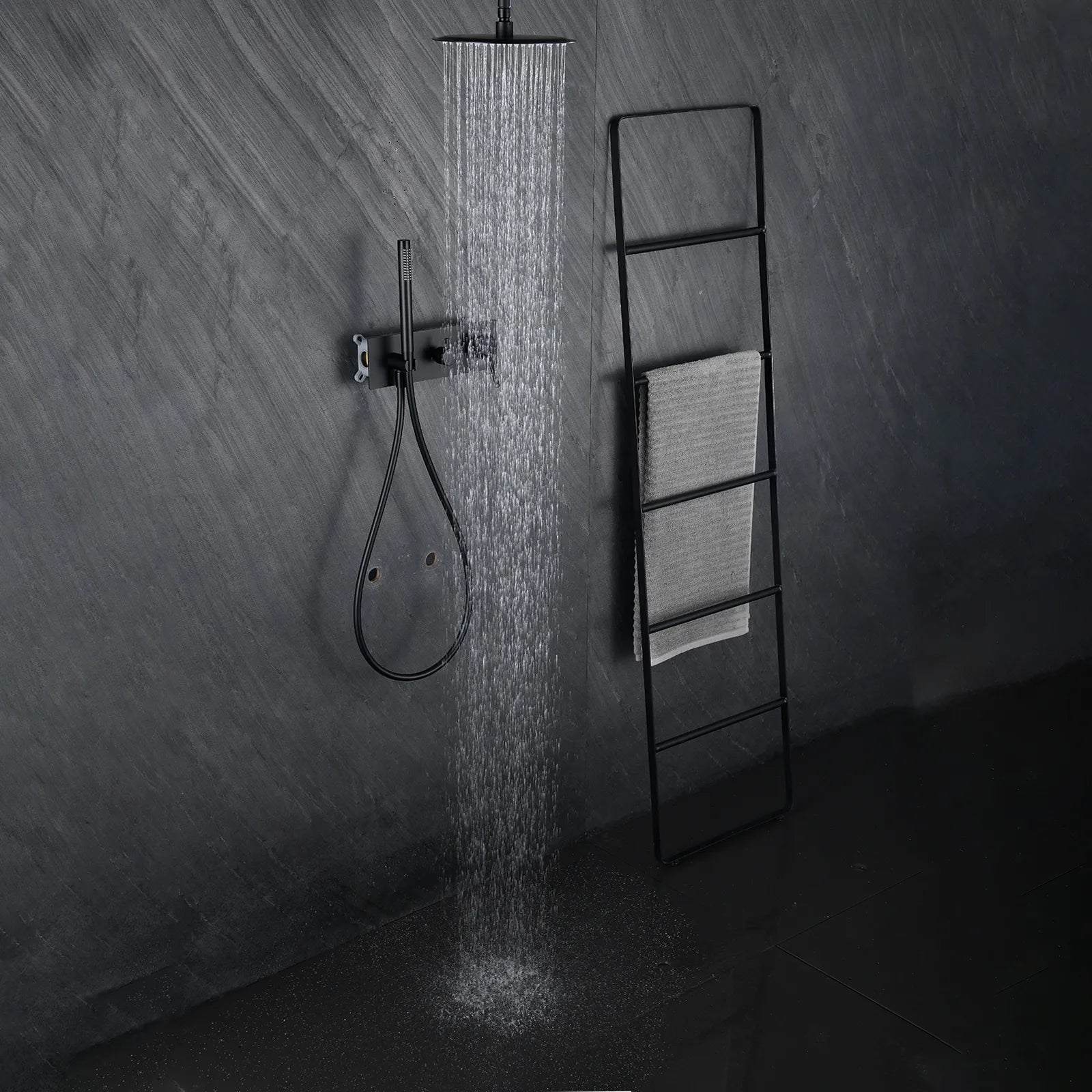 Circular 2-Way Wall Concealed Shower System with Rain & Hand Shower AH502104