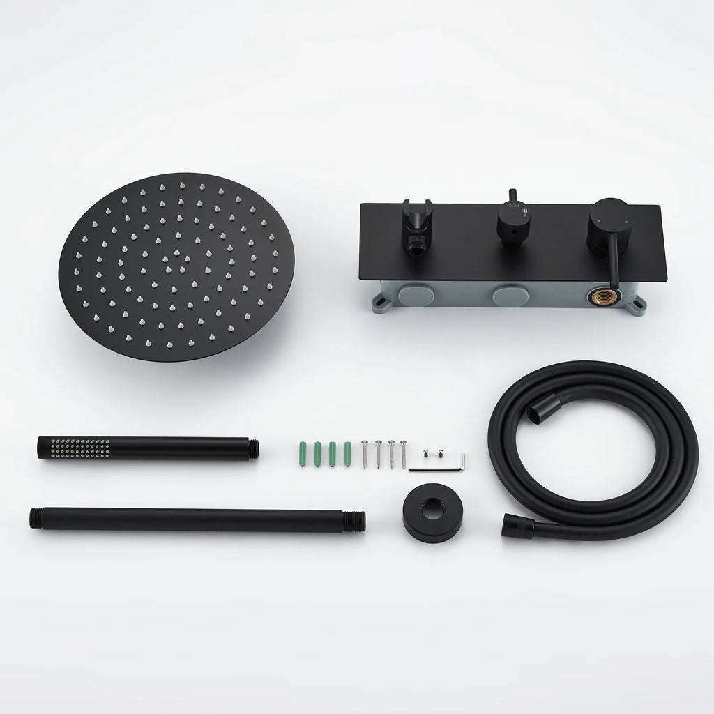 Circular 2-Way Wall Concealed Shower System with Rain & Hand Shower AH502104