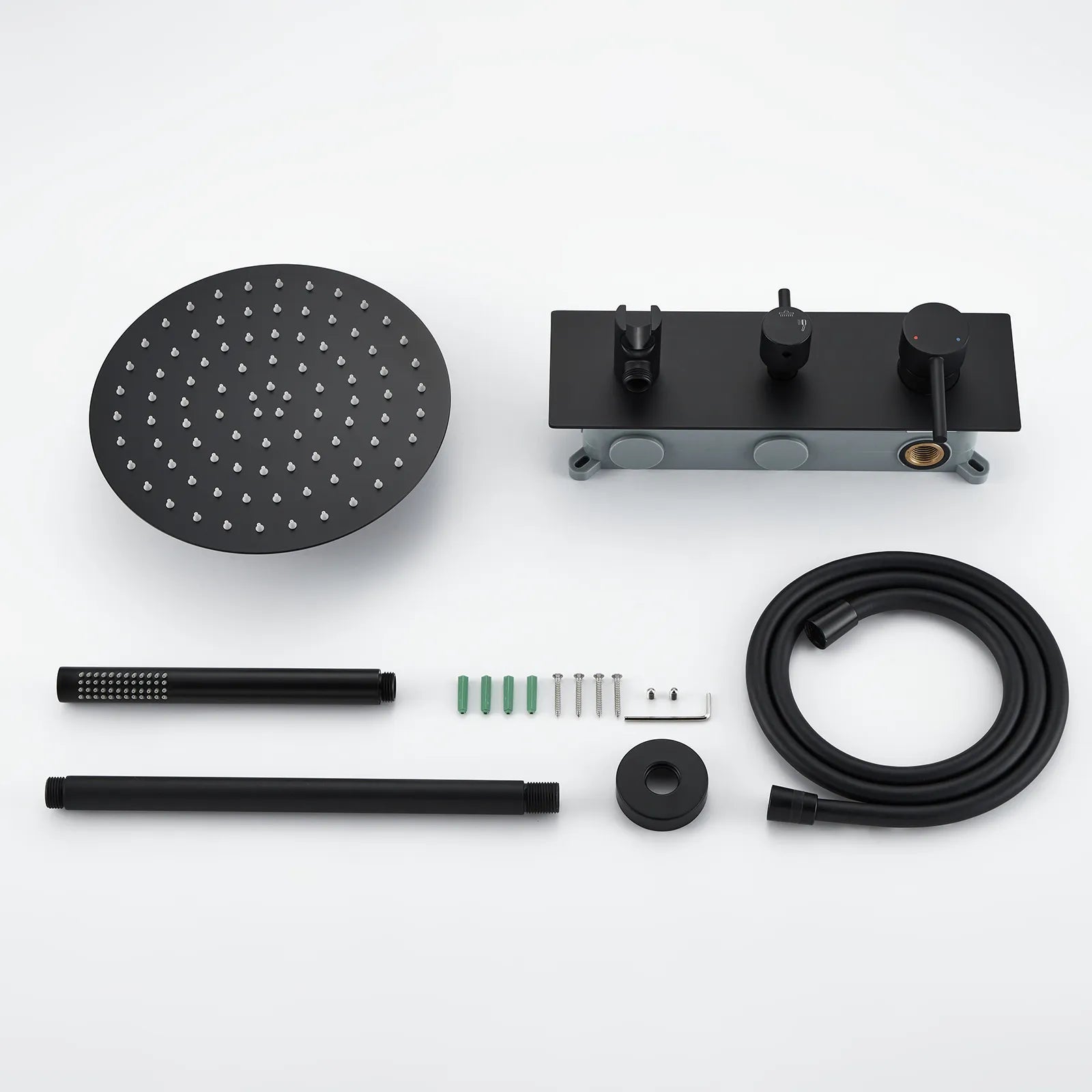 Circular 2-Way Wall Concealed Shower System with Rain & Hand Shower AH502104