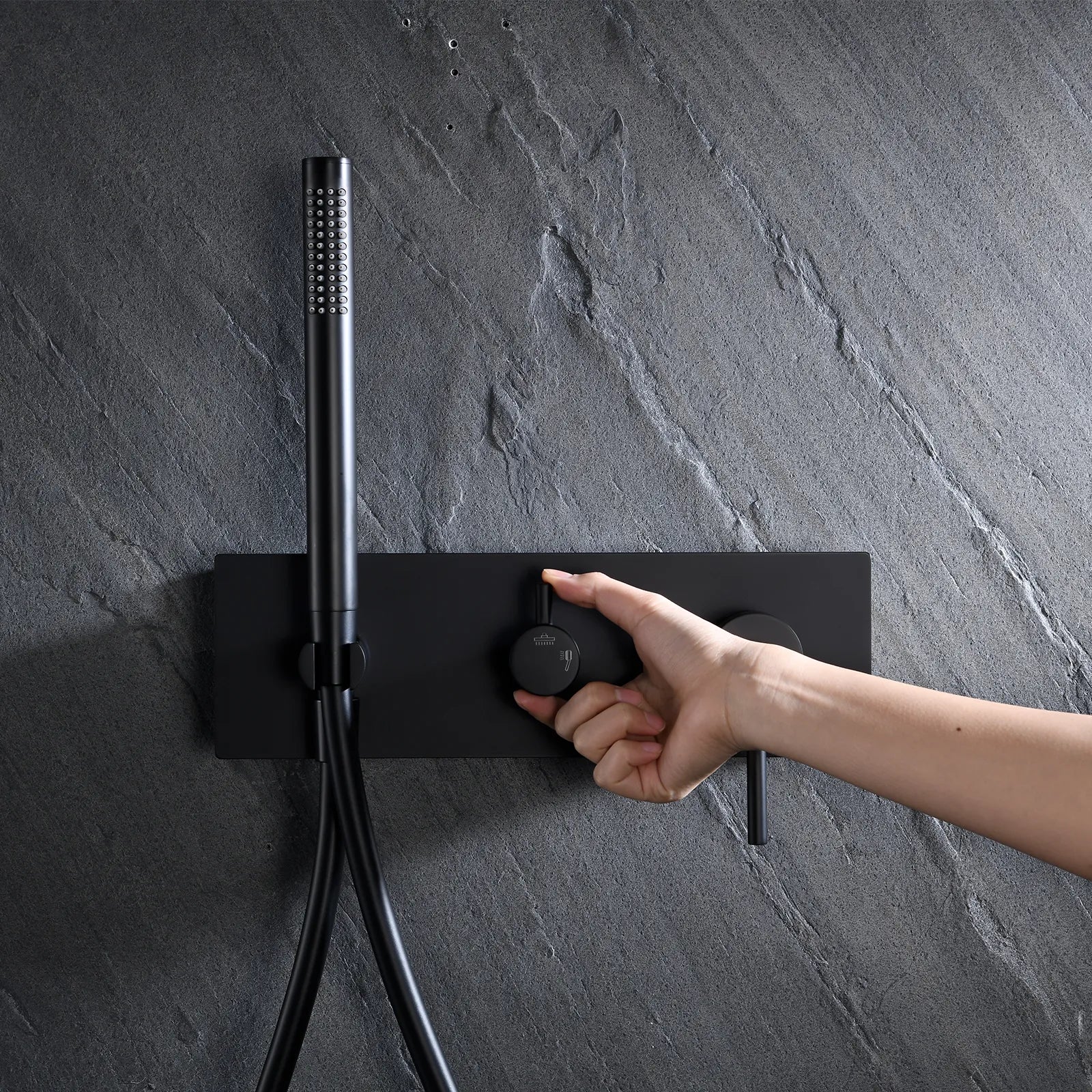 Circular 2-Way Wall Concealed Shower System with Rain & Hand Shower AH502104