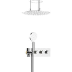 Circular 2 Way Thermostatic Wall Concealed Faucet with shower header and hand Shower AH502204 Chrome