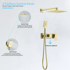 AH502100 2 Way Wall Concealed Shower System– Luxury Brass Mixer with Rainfall Shower