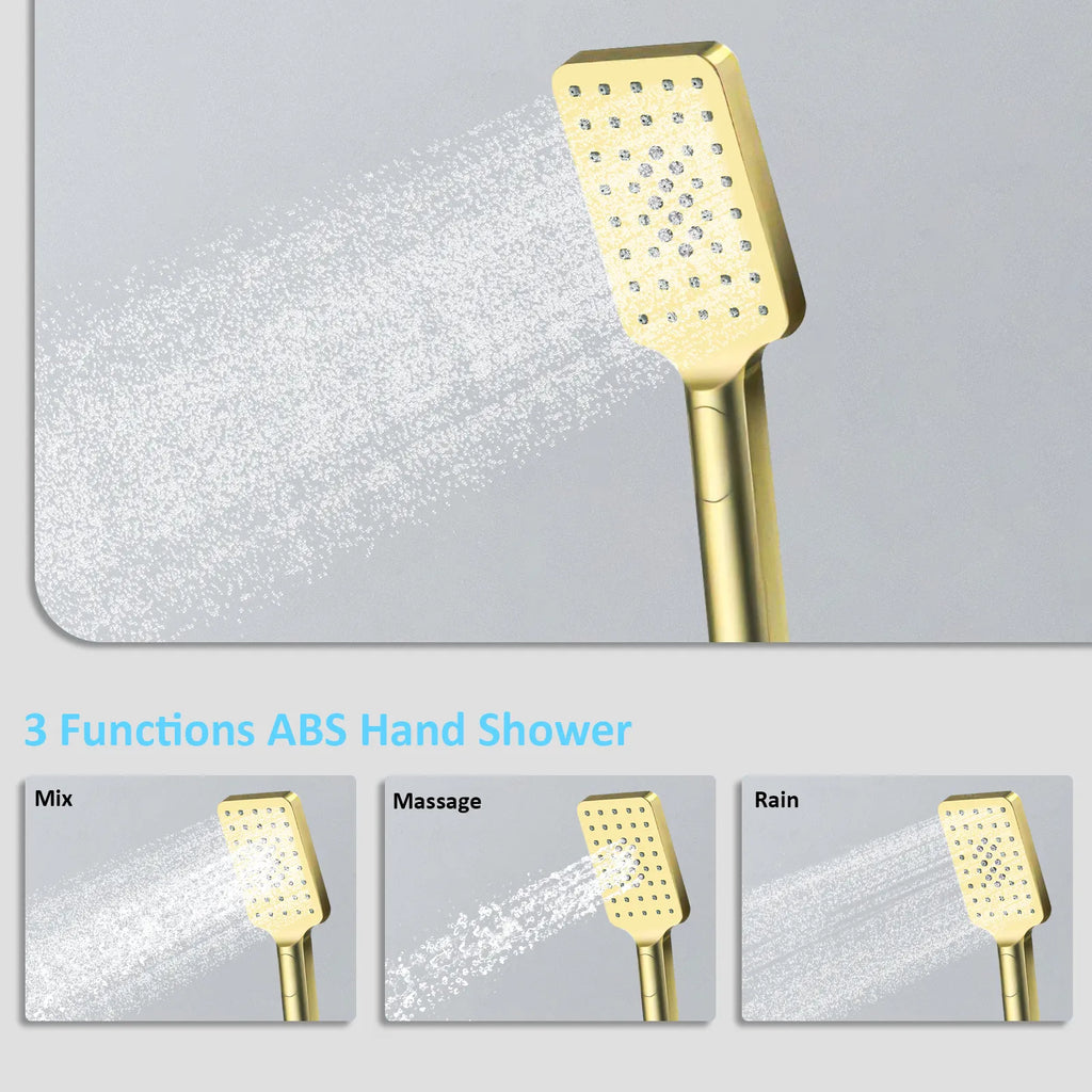 AH502100 2 Way Wall Concealed Shower System– Luxury Brass Mixer with Rainfall Shower