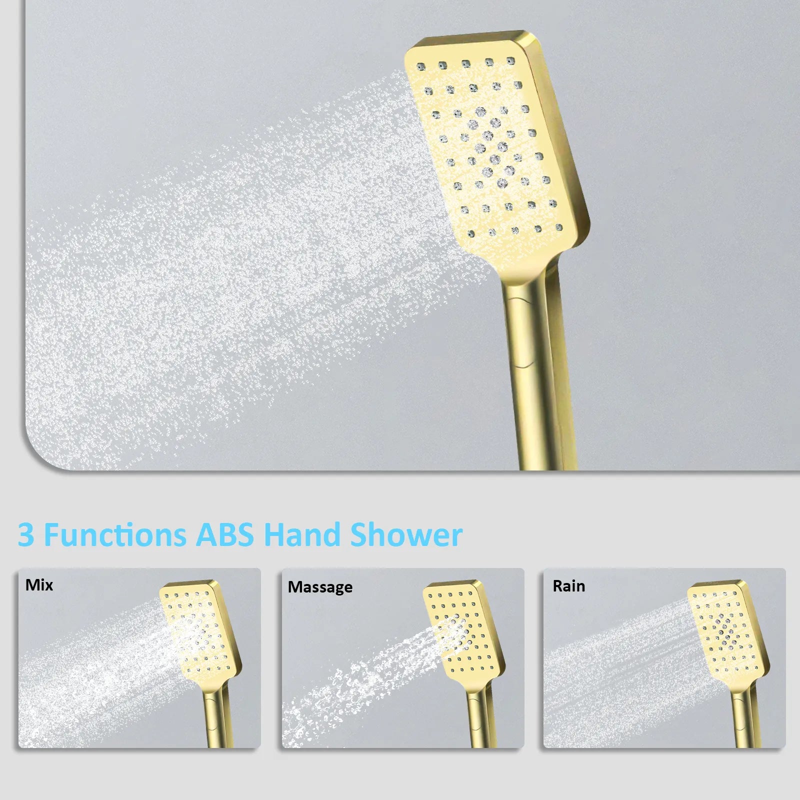 AH502100 2 Way Wall Concealed Shower System– Luxury Brass Mixer with Rainfall Shower