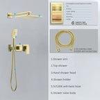 AH502100 2 Way Wall Concealed Shower System– Luxury Brass Mixer with Rainfall Shower
