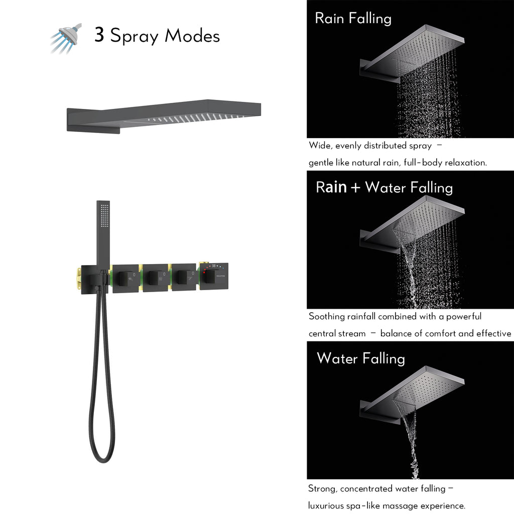 luxury wall mounted shower mixer with Franch Vernet thermostatic cartridge AH513300