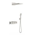 Modern Thermostatic Wall-concealed Shower Faucet Set AH513400 Brushed Nickel