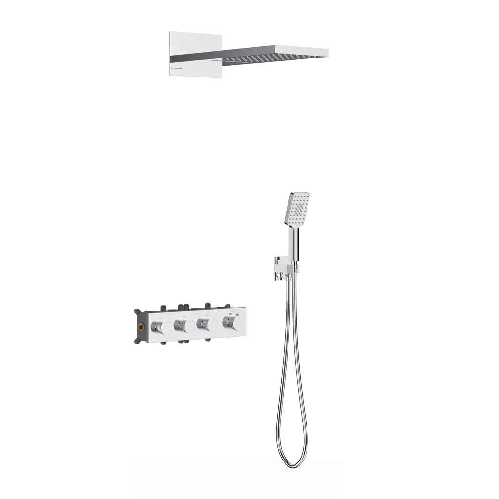 Modern Thermostatic Wall-concealed Shower Faucet Set AH513400 Chrome