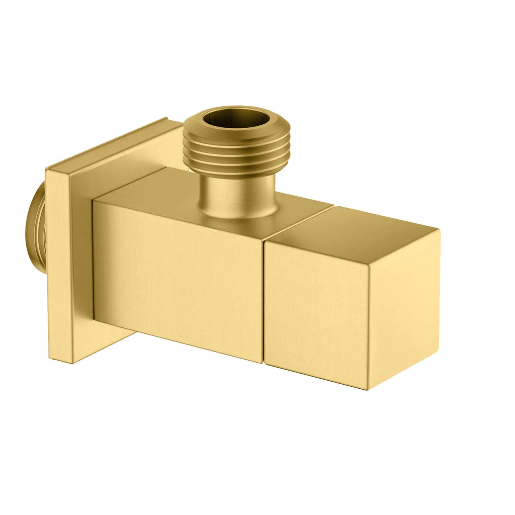 Square Solid Brass Angle Valve – Ceramic Disc Cartridge – AV04 Brushed Gold