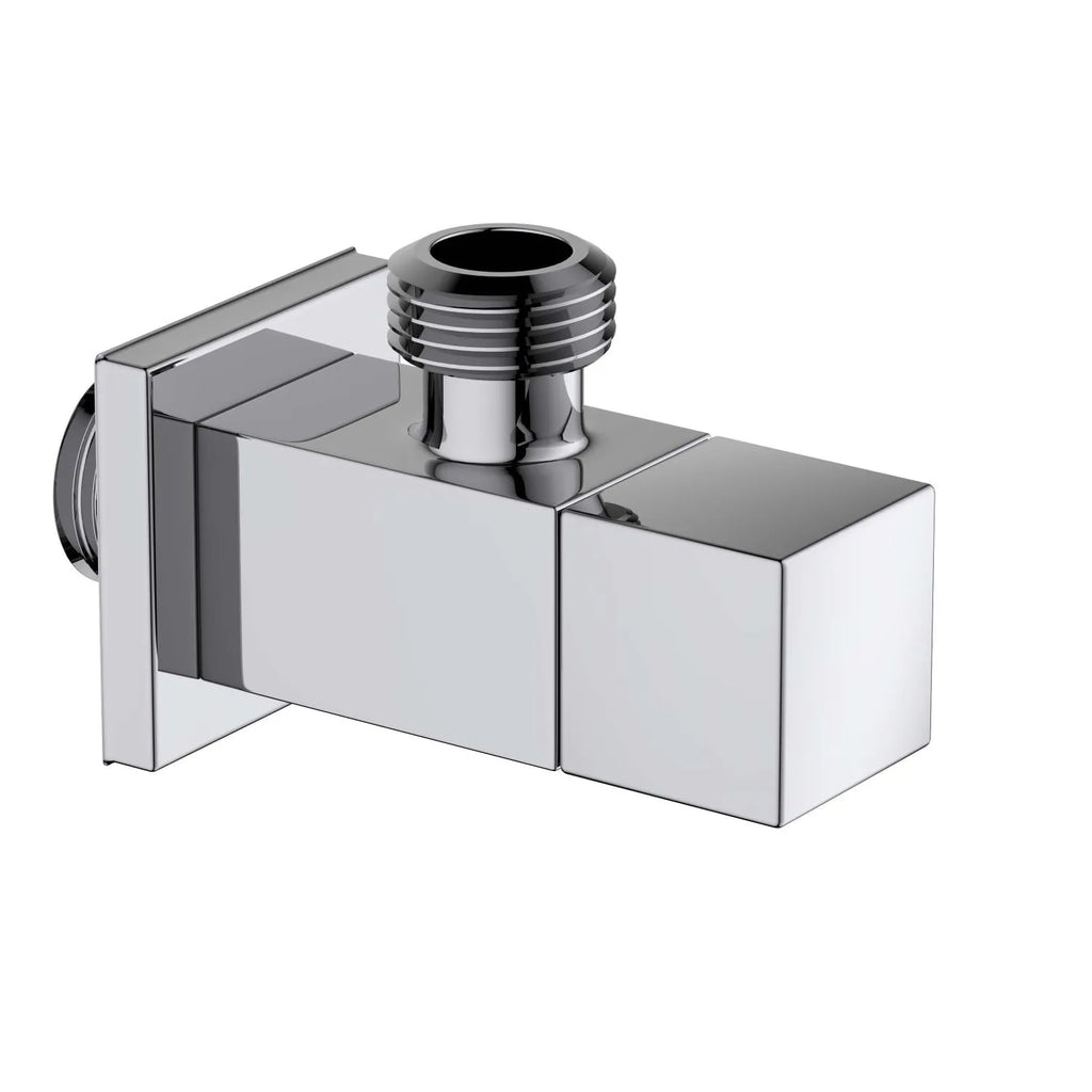 Square Solid Brass Angle Valve – Ceramic Disc Cartridge – AV04 Chrome