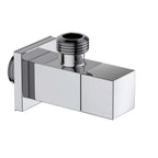 Square Solid Brass Angle Valve – Ceramic Disc Cartridge – AV04 Chrome