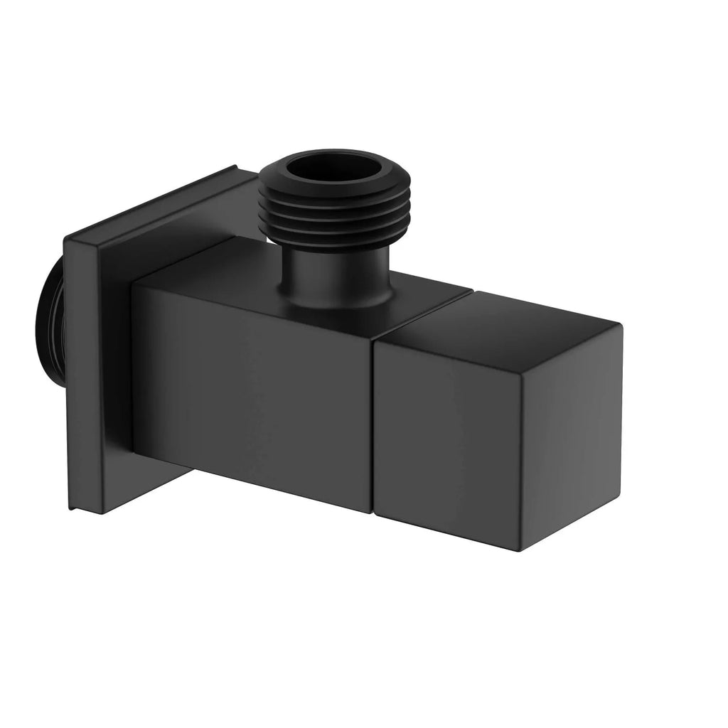 Square Solid Brass Angle Valve – Ceramic Disc Cartridge – AV04 Matte Black