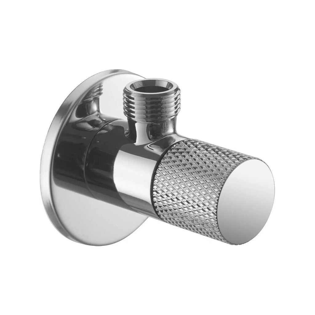 Knurled Solid Brass Angle Valve – Ceramic Disc Cartridge – AV05 Chrome