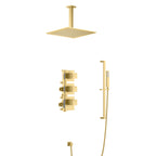 2 Way Thermostatic wall shower set with hand shower AV512000 Brushed Gold