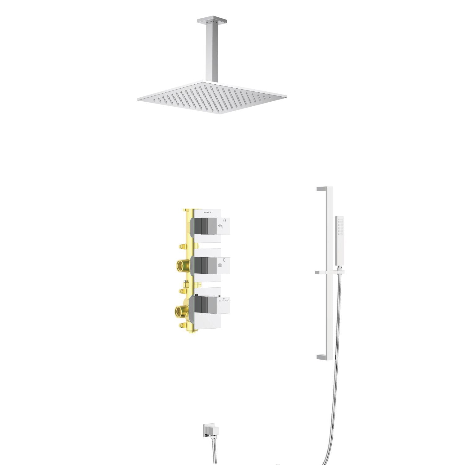 2 Way Thermostatic wall shower set with hand shower AV512000 Chrome