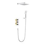 AV512100 Thermostatic 2 Way Wall Concealed Shower Set – Brass Rough-In Valve with Overhead & Handheld Chrome