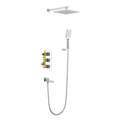 3 Way Thermostatic Wall Concealed Shower System with Rainfall, Hand Shower & Bathtub Spout AV51300 Chrome