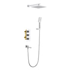3 Way Thermostatic Wall Concealed Shower System with Rainfall, Hand Shower & Bathtub Spout AV51300 Chrome