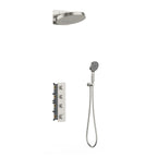 Circular 3 Way Thermostatic Shower system with 3 function overhead shower AV513004 Brushed Nickel