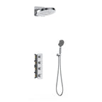 Circular 3 Way Thermostatic Shower system with 3 function overhead shower AV513004 Chrome