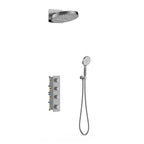 Circular 3 Way Thermostatic Shower system with 3 function overhead shower AV513004 Brushed Gun Metal