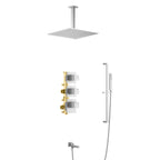 3 Way Thermostatic Wall Concealed Shower System with Bathtub Spout-AV513100 Brushed Nickel