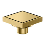 Square Solid Brass Floor Drain – Anti-Odor Gravity Drainage – BFD0001 Brushed Gold