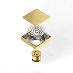 Square Solid Brass Floor Drain – Anti-Odor Gravity Drainage – BFD0001