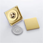 Square Solid Brass Floor Drain – Anti-Odor Gravity Drainage – BFD0001