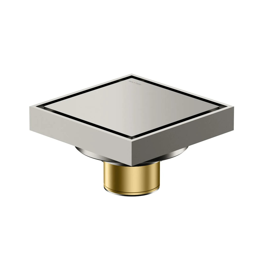 Square Solid Brass Floor Drain – Anti-Odor Gravity Drainage – BFD0001 Brushed Nickel