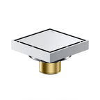 Square Solid Brass Floor Drain – Anti-Odor Gravity Drainage – BFD0001 Chrome