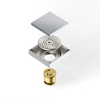Square Solid Brass Floor Drain – Anti-Odor Gravity Drainage – BFD0001
