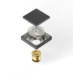Square Solid Brass Floor Drain – Anti-Odor Gravity Drainage – BFD0001