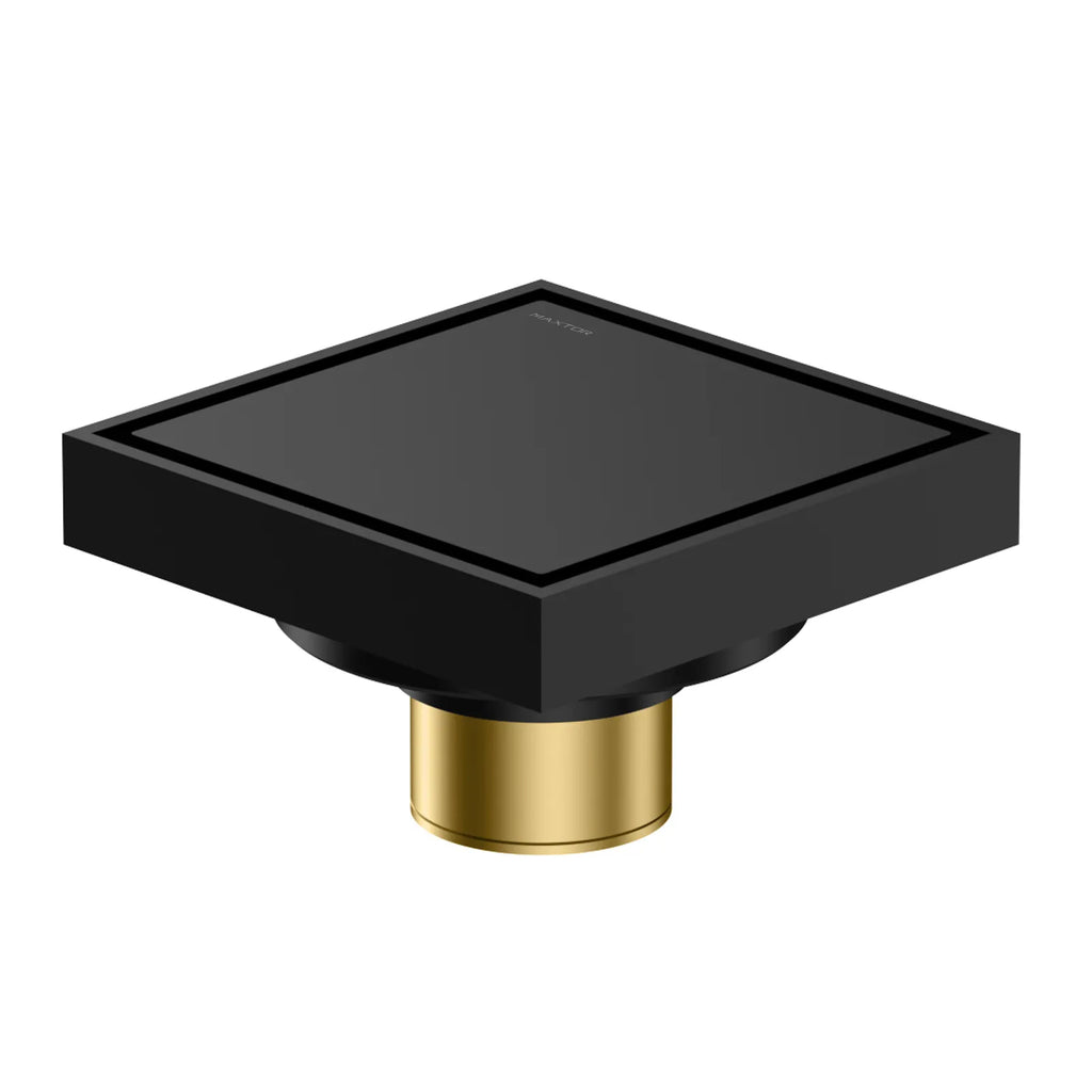 Square Solid Brass Floor Drain – Anti-Odor Gravity Drainage – BFD0001 Matte Black