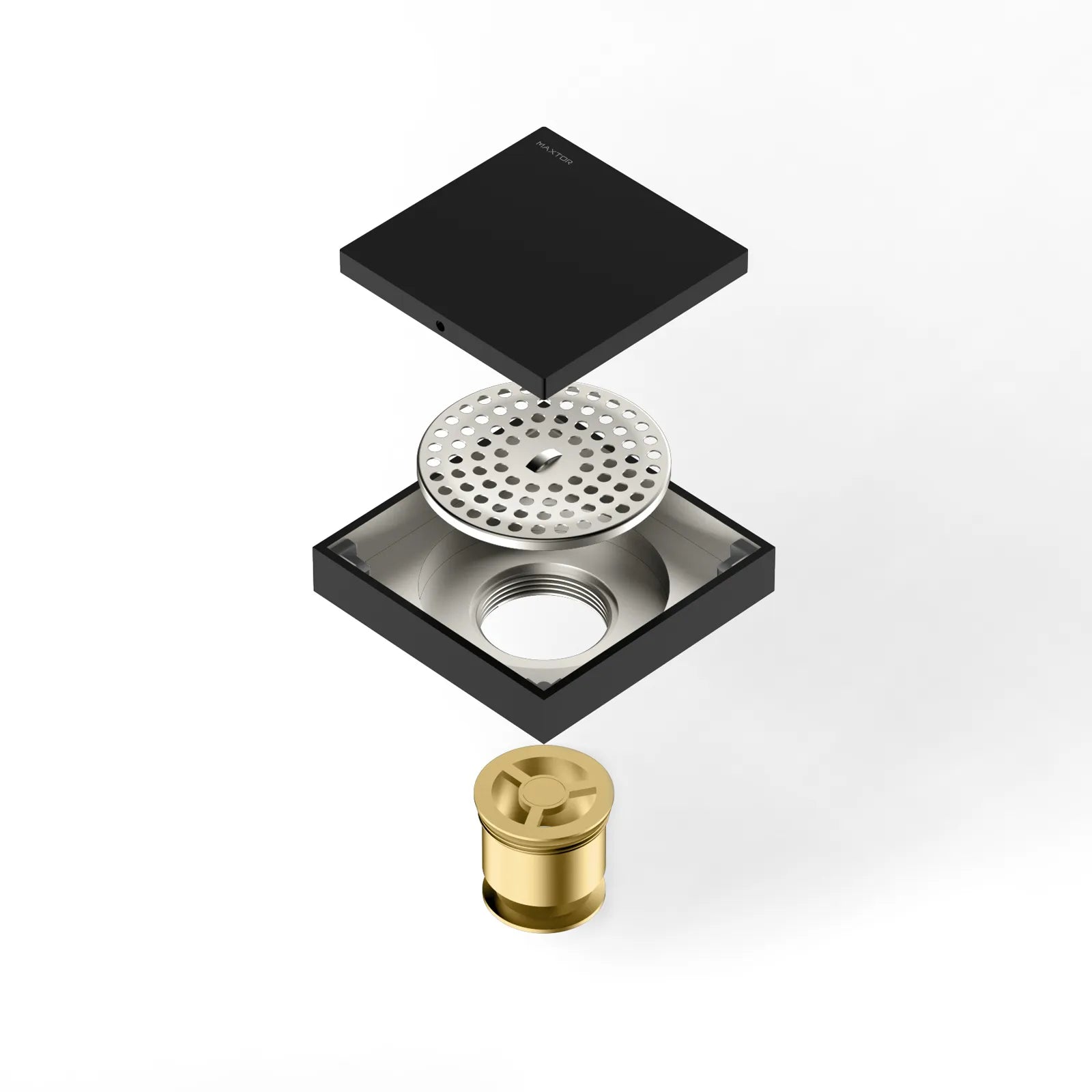 Square Solid Brass Floor Drain – Anti-Odor Gravity Drainage – BFD0001