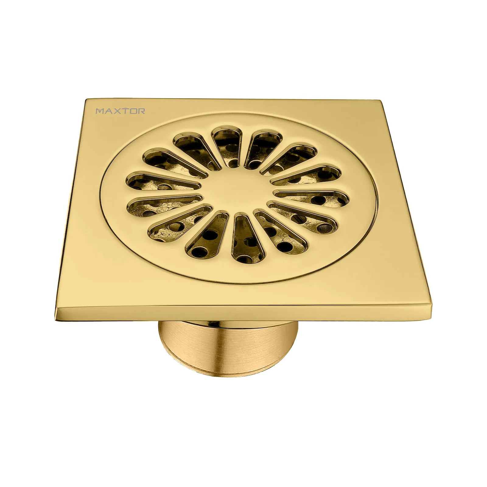 100x100mm Solid Brass Square Floor Drain – Anti-Odor Fast Drainage – BFD0005 Brushed Gold