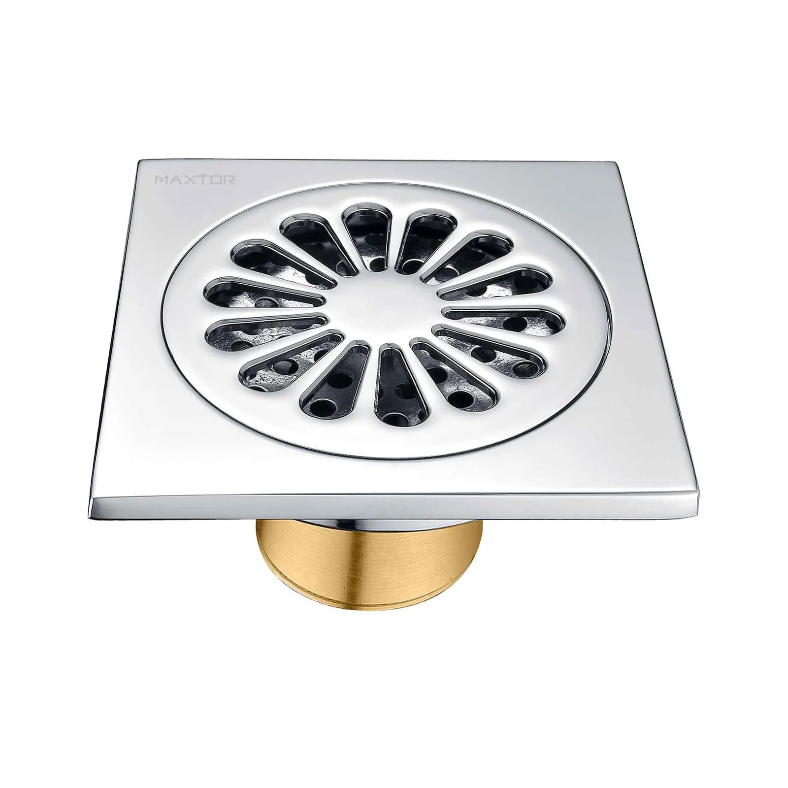 100x100mm Solid Brass Square Floor Drain – Anti-Odor Fast Drainage – BFD0005 Chrome