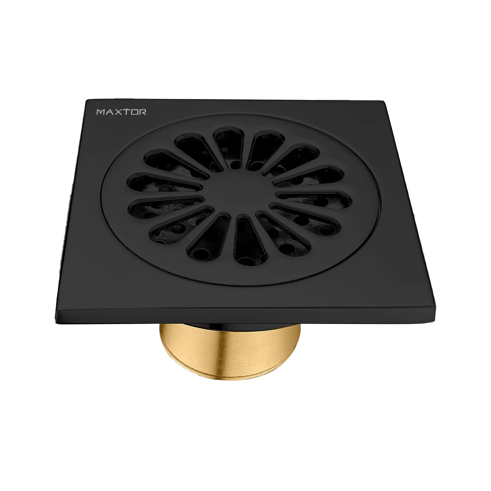 100x100mm Solid Brass Square Floor Drain – Anti-Odor Fast Drainage – BFD0005 Matte Black