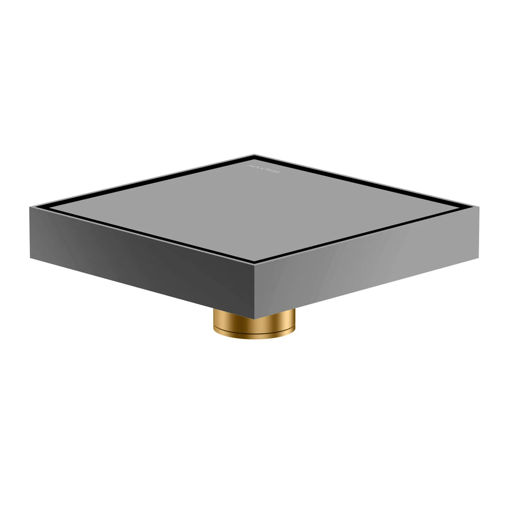 150x150mm Solid Brass Square Floor Drain – Tile Insert Anti-Odor Drain – BFD21003 Brushed Gun Metal