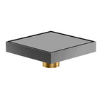 150x150mm Solid Brass Square Floor Drain – Tile Insert Anti-Odor Drain – BFD21003 Brushed Gun Metal