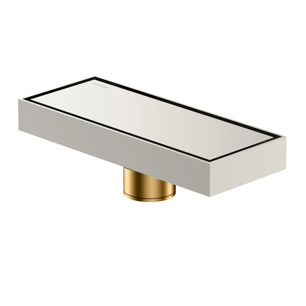 200x80mm Solid Brass Linear Shower Drain – Invisible Tile Insert Cover – BFD21004 Brushed Nickel