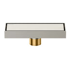200x80mm Solid Brass Linear Shower Drain – Invisible Tile Insert Cover – BFD21004