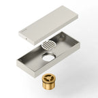 200x80mm Solid Brass Linear Shower Drain – Invisible Tile Insert Cover – BFD21004
