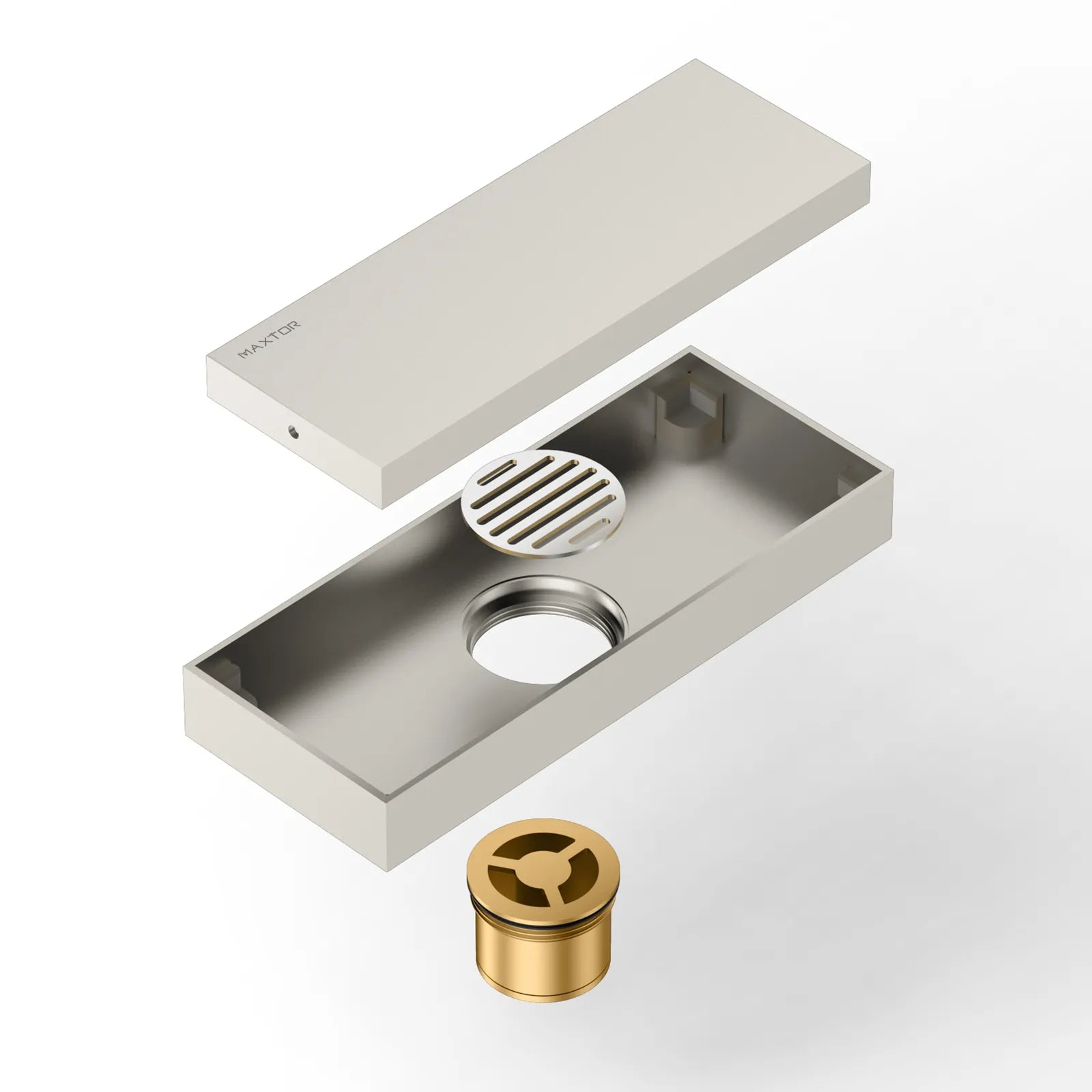 200x80mm Solid Brass Linear Shower Drain – Invisible Tile Insert Cover – BFD21004