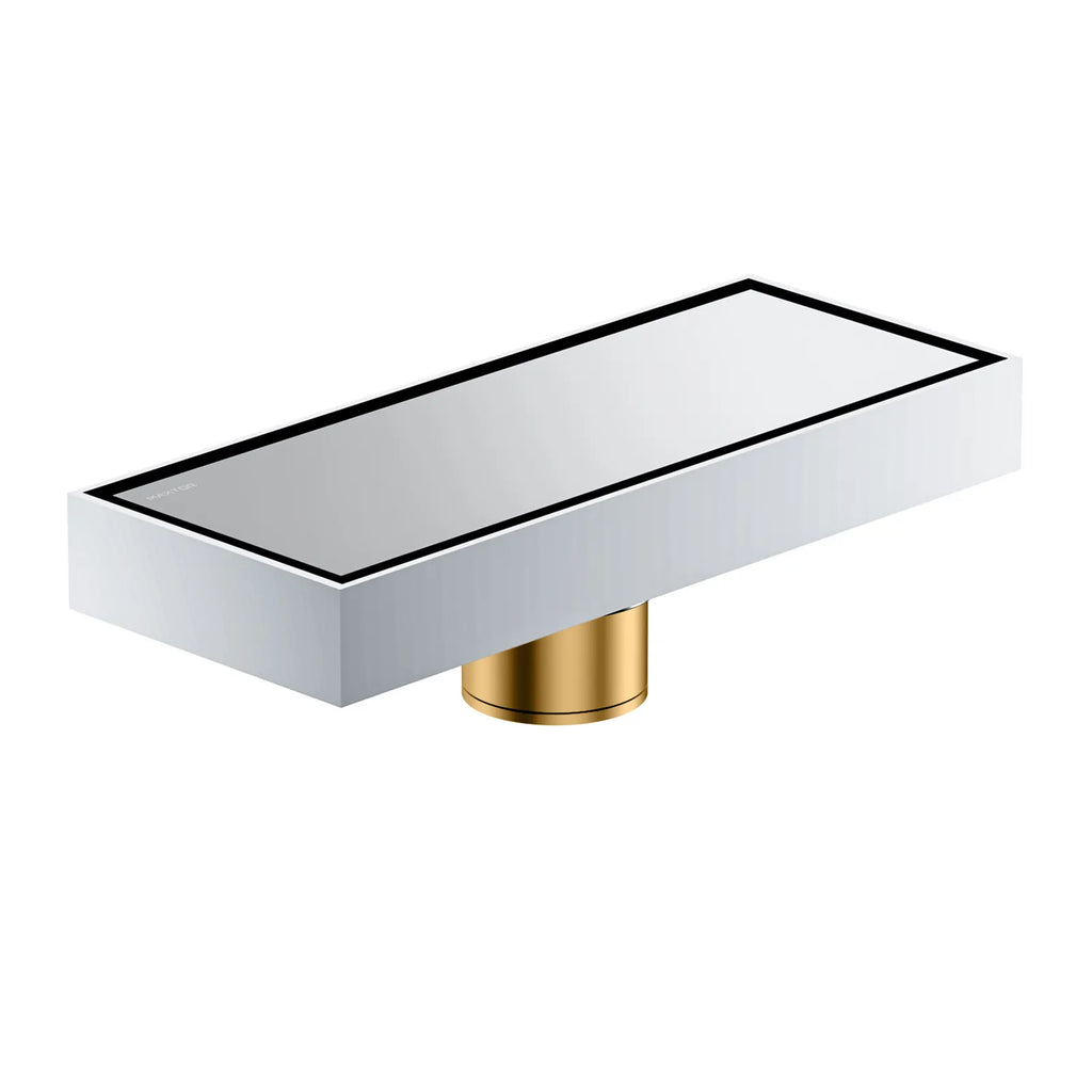 200x80mm Solid Brass Linear Shower Drain – Invisible Tile Insert Cover – BFD21004