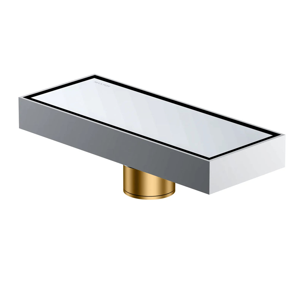 200x80mm Solid Brass Linear Shower Drain – Invisible Tile Insert Cover – BFD21004 Chrome