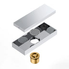 200x80mm Solid Brass Linear Shower Drain – Invisible Tile Insert Cover – BFD21004